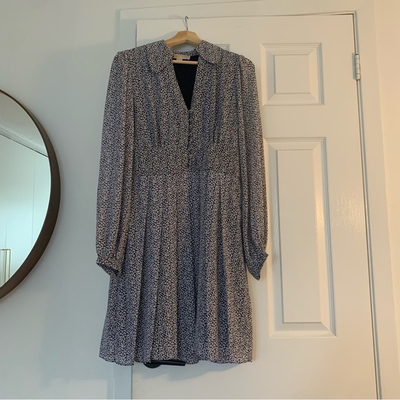 Michael Kors Heart-Print Georgette Tie-Neck Dress - Picture 4 of 9